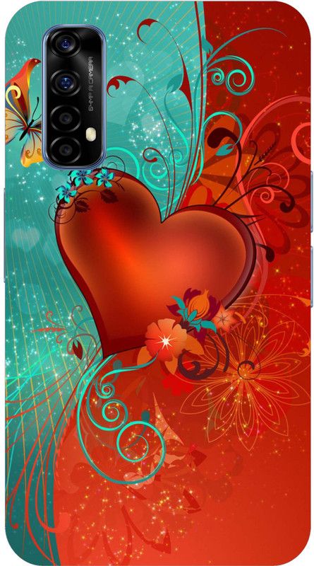 JSSIS Back Cover for Realme 7  (Green, Orange, Grip Case, Silicon, Pack of: 1)