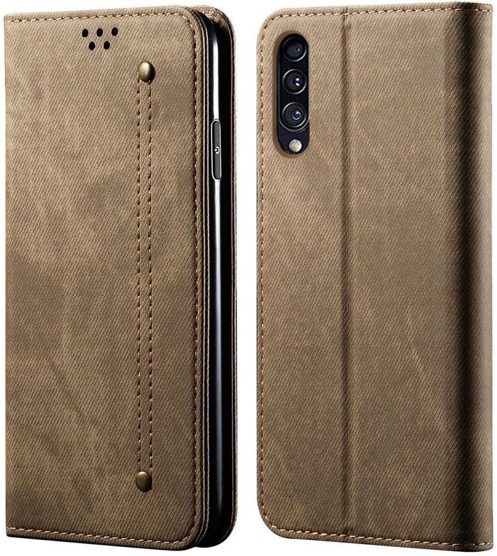 Bepak Wallet Case Cover for Samsung Galaxy A30S / Galaxy A50 / Galaxy A50s  (Khaki, Magnetic Case, Pack of: 1)