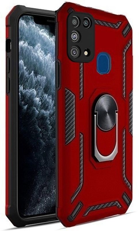 Value Back Cover for Samsung Galaxy M31, Samsung Galaxy F41, Samsung Galaxy M20s  (Red, Ring Case, Pack of: 1)
