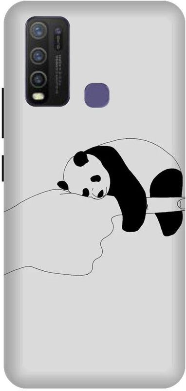SAVETREE Back Cover for Vivo Y30,Vivo 1938 Panda Sleep Finger Back Cover  (Multicolor, Hard Case, Pack of: 1)