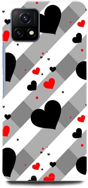 play fast Back Cover for Vivo Y72 5G, V2060 HEART, LOVE, SHAPE, BLACK, HEART  (Multicolor, Hard Case, Pack of: 1)