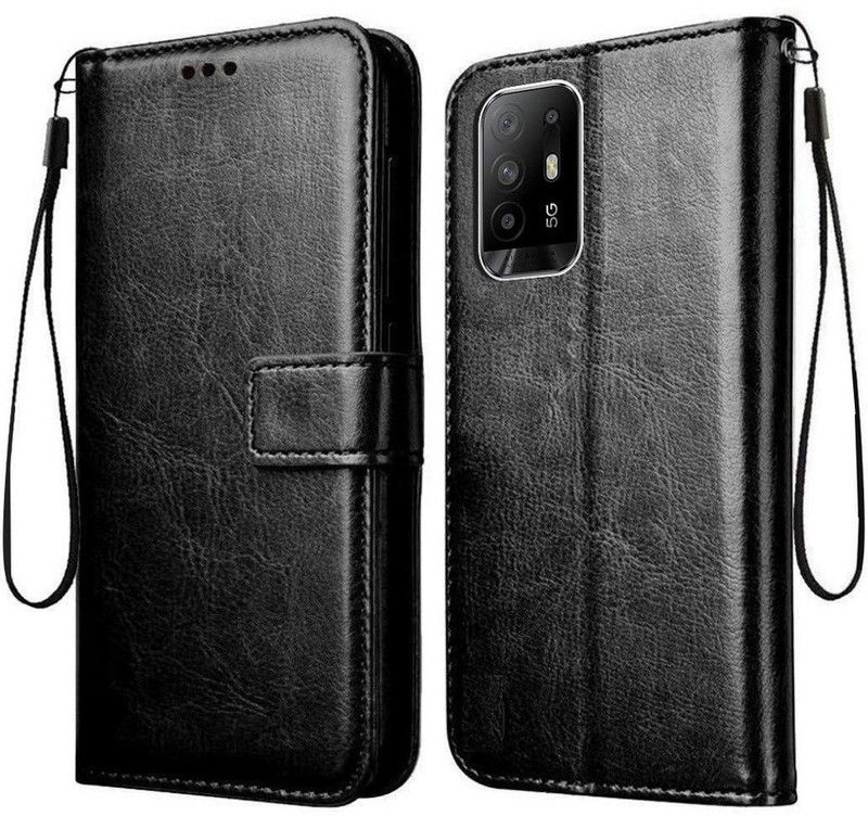 Rakulo Flip Cover for Oppo F19 Pro Plus  (Black, Dual Protection, Pack of: 1)