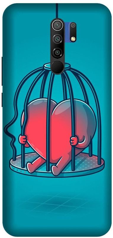Yoprint Back Cover for Mi Poco M2 Red Heart Printed back Cover  (Multicolor, Hard Case, Pack of: 1)