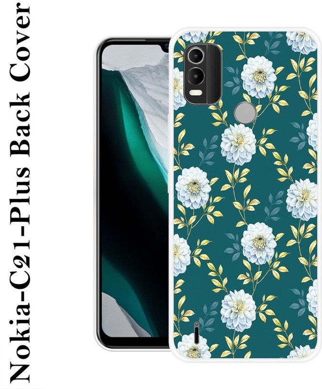 SUPER CASE Back Cover for Nokia C21 Plus  (Green, White, Silicon, Pack of: 1)