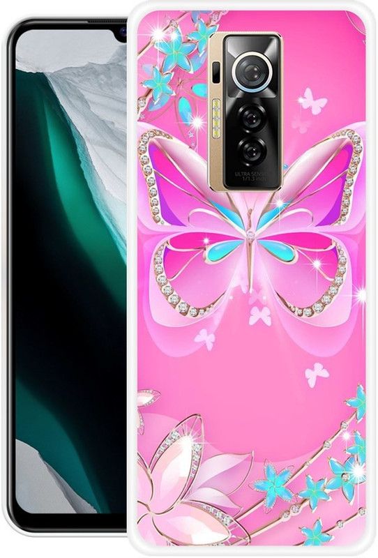 REALKING Back Cover for Tecno Phantom X  (Pink, Grip Case, Silicon)