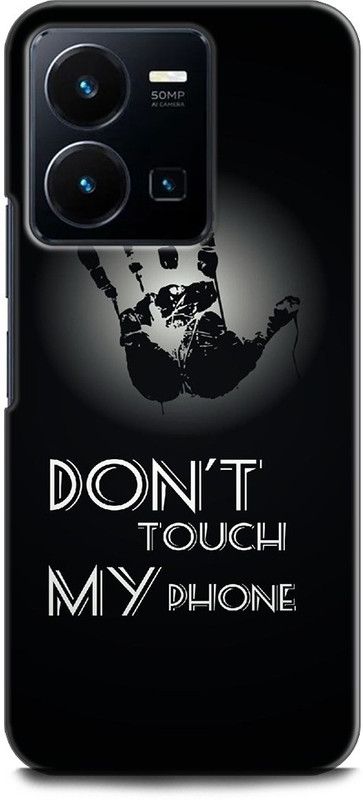 WallCraft Back Cover for Vivo Y35, V2205 DON'T TOUCH MY PHONE, QUOTES, BLACK  (Multicolor, Dual Protection, Pack of: 1)