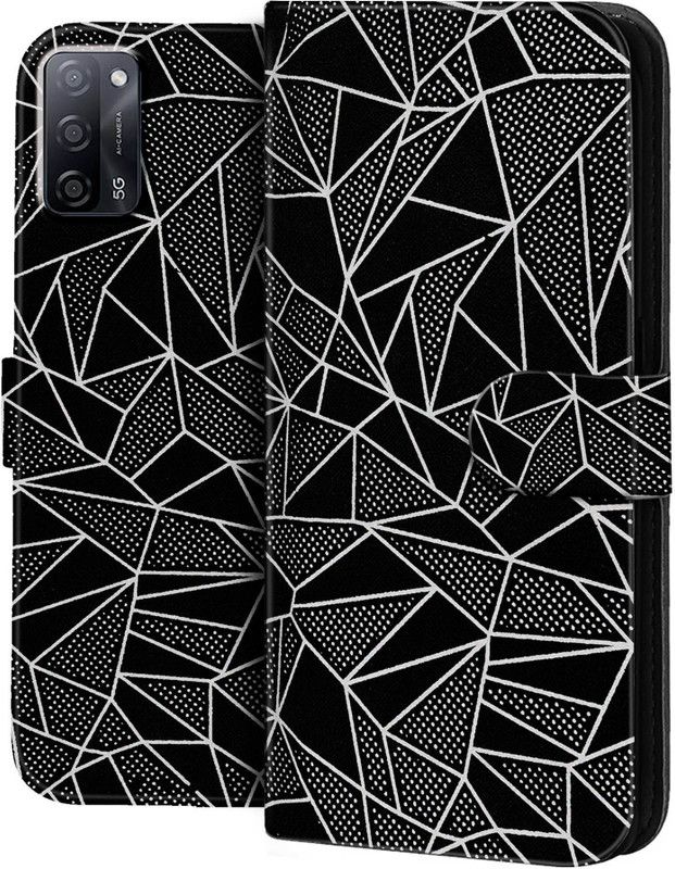 Knotyy Flip Cover for Oppo A53s 5G, Oppo A53s  (Multicolor, Black, Dual Protection, Pack of: 1)