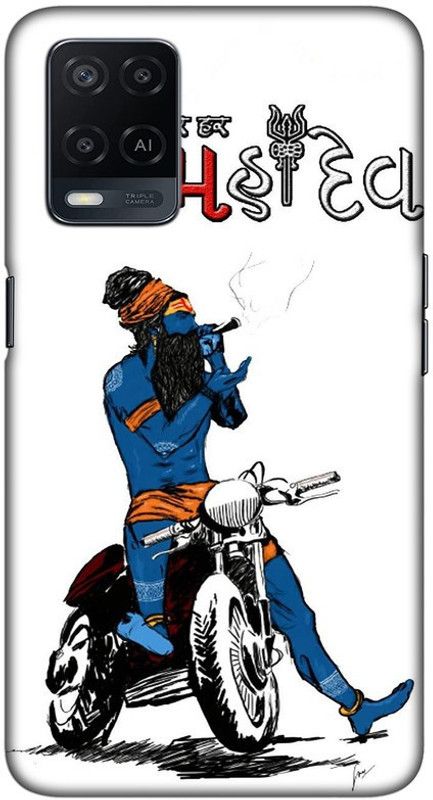 CROKIAN Back Cover for Oppo A54 Mahakal Back Cover  (White, Hard Case, Pack of: 1)