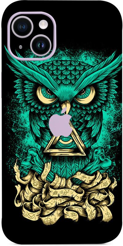 LAMHA apple iphone 14 plus, Apple iphone 14 Plus Mobile Skin  (Ultra Super Green Owl With High Matte Finish.)