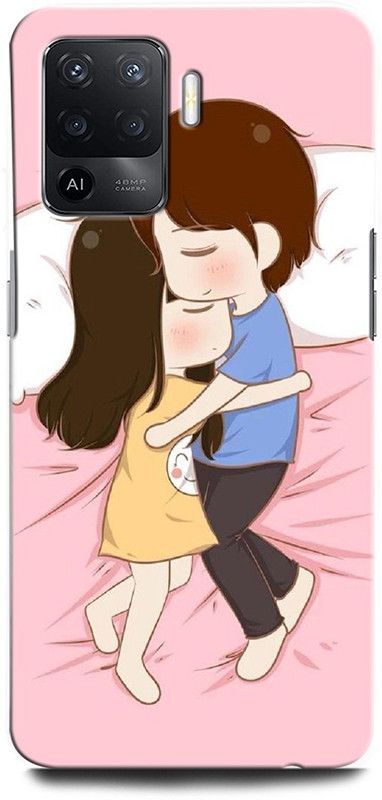 ORBIQE Back Cover for OPPO F19 Pro CPH2285 GIRL BOY LOVE, ANIME, SWEET COUPLE, TOGETHER, COUPLE SLEEP  (Multicolor, Hard Case, Pack of: 1)