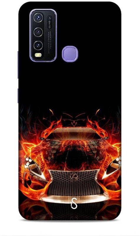 Printastic Back Cover for Vivo Y50, Vivo Y30 ( Vivo 1935 , Vivo 1938 )  (Black, Orange)