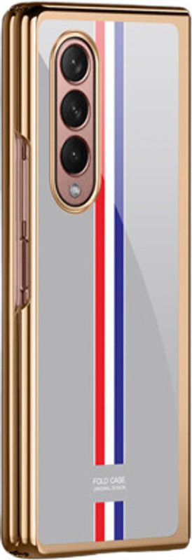 Nik's World Front & Back Case for Samsung Galaxy Z Fold 4 Full Protection Electroplating Glass Designer Hard PC Cover  (Grey, Shock Proof, Pack of: 1)