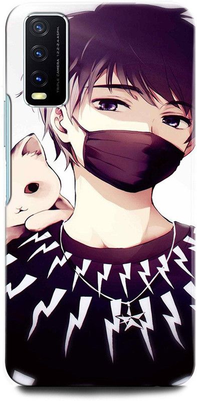 GRAFIQE Back Cover for Vivo Y20A V2101 ANIME BOY, MASK MAN, CAT, CUTE BOY  (Multicolor, Shock Proof, Pack of: 1)