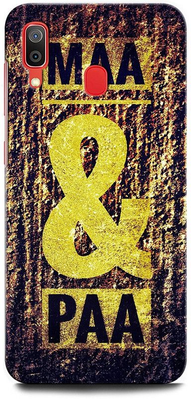 ORBIQE Back Cover for SAMSUNG Galaxy A20 SM-A205FZBGINS MAA PAA, LOVE YOU MAA, LOVE YOU BABA, FAMILY LOVE  (Multicolor, Hard Case, Pack of: 1)