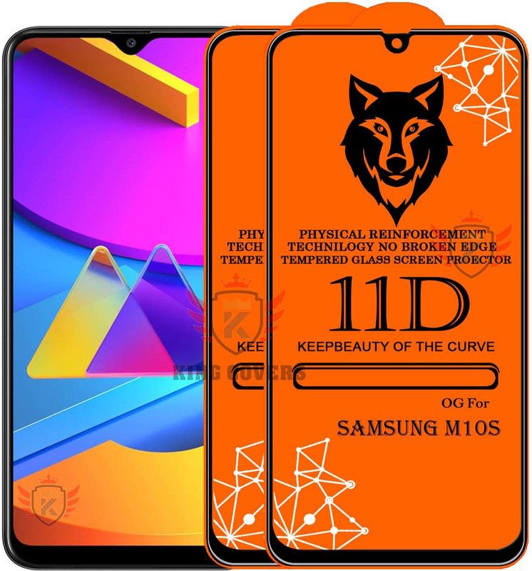 KING COVERS Tempered Glass Guard for SAMSUNG-M10S Edge to Edge Tempered Glass  (Pack of 2)