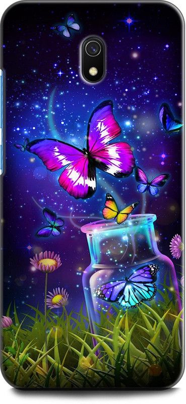 Wall Art Back Cover for Redmi 8A BUTTERFLY, BLUE, GLITTER, UNICORN, GALAXY, TEXTURE  (Multicolor, Dual Protection, Pack of: 1)