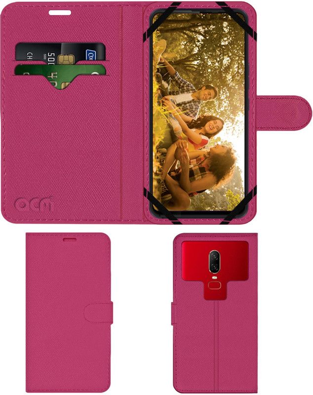 ACM Flip Cover for Centric S1  (Pink, Cases with Holder, Pack of: 1)