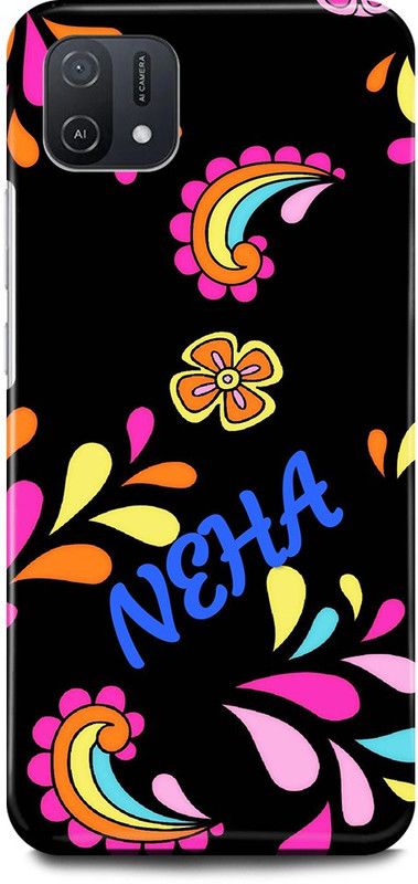 FIKORA Back Cover for OPPO A16k, CPH2349, NEHA, NAME, ALPHABET, LETTER  (Black, Hard Case)