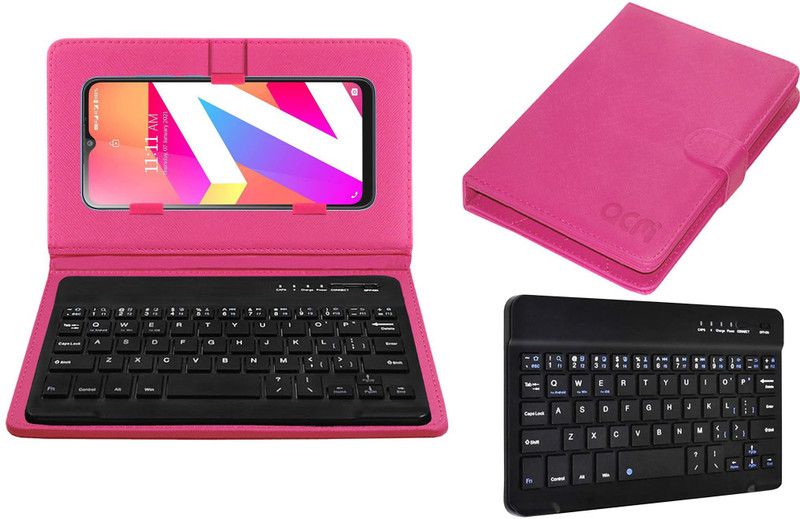 ACM Keyboard Case for Lava Z3  (Pink, Cases with Holder, Pack of: 1)