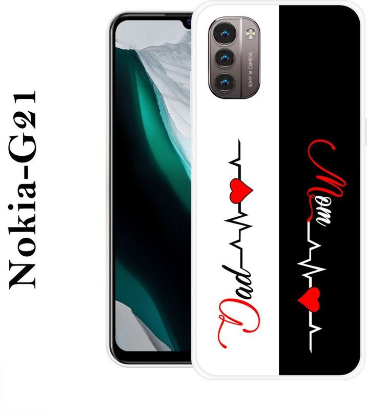 Sswastik Back Cover for Nokia G21  (Black, White, Grip Case, Silicon)