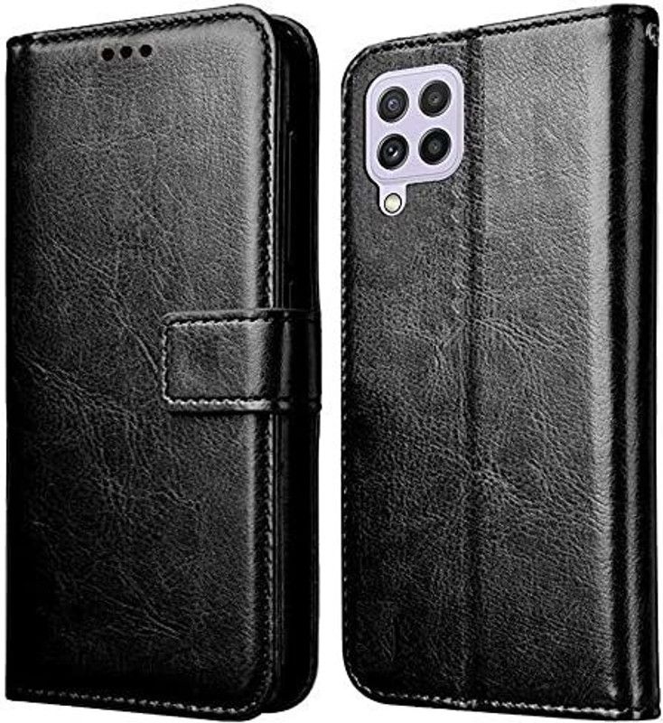 FUJITEL+ Flip Cover for SAMSUNG GALAXY A22 4G / M22 4G ( Black )  (Black, Hard Case, Pack of: 1)