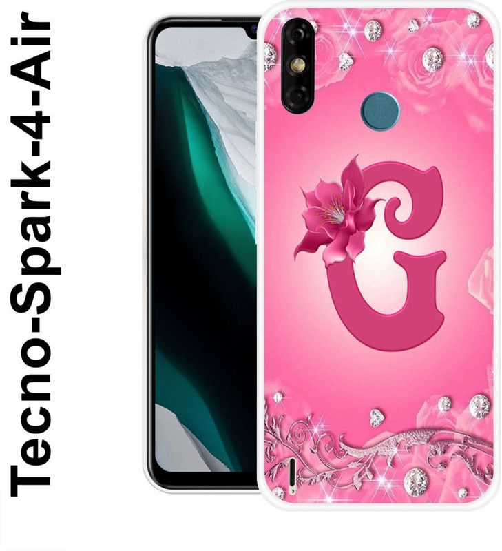JATLAND Back Cover for Tecno Spark 4 Air  (Pink, Silver, Grip Case, Silicon)