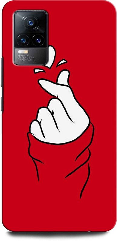 GRAFIQE Back Cover for VIVO V21E 4G LOVE, COUPLE FINGER, RED  (Multicolor, Shock Proof, Pack of: 1)