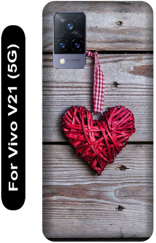 SSMORYA Back Cover for Vivo V21 5G, Red Heart Printed  (Multicolor, Hard Case, Pack of: 1)