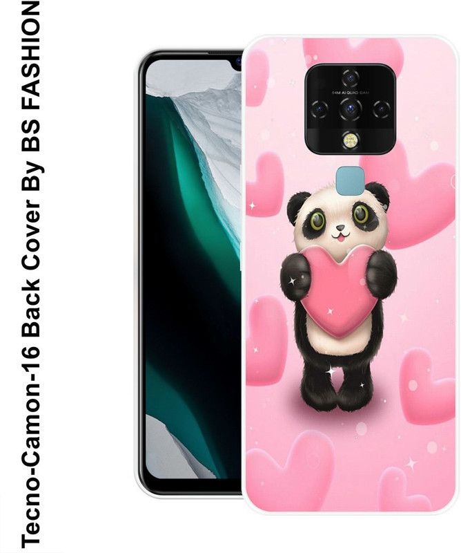 SHYAMSHREE Back Cover for Tecno Camon 16  (Pink, Black, Flexible, Silicon)