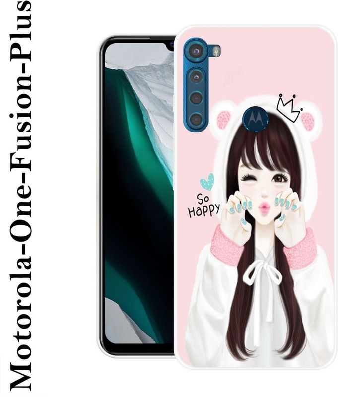 SHIVKUDI Back Cover for Motorola One Fusion Plus  (Pink, Black, Grip Case, Silicon)