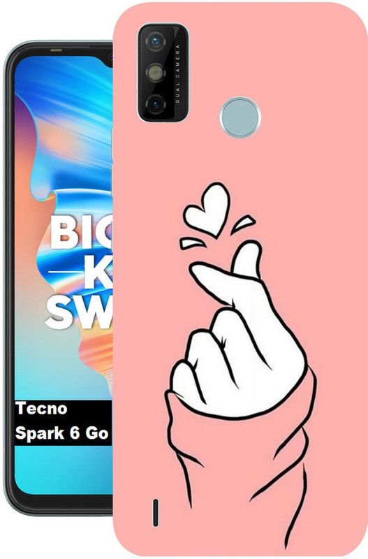 BeauCase Back Cover for Tecno Spark 6 Go  (Pink, Dual Protection, Silicon, Pack of: 1)