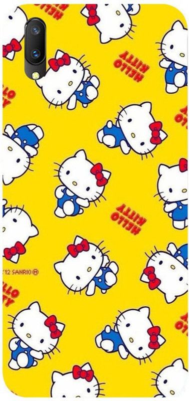 Skyhawk Back Cover for Vivo V11 Pro Yellow Background And White Kitty  (Multicolor, Waterproof, Silicon, Pack of: 1)