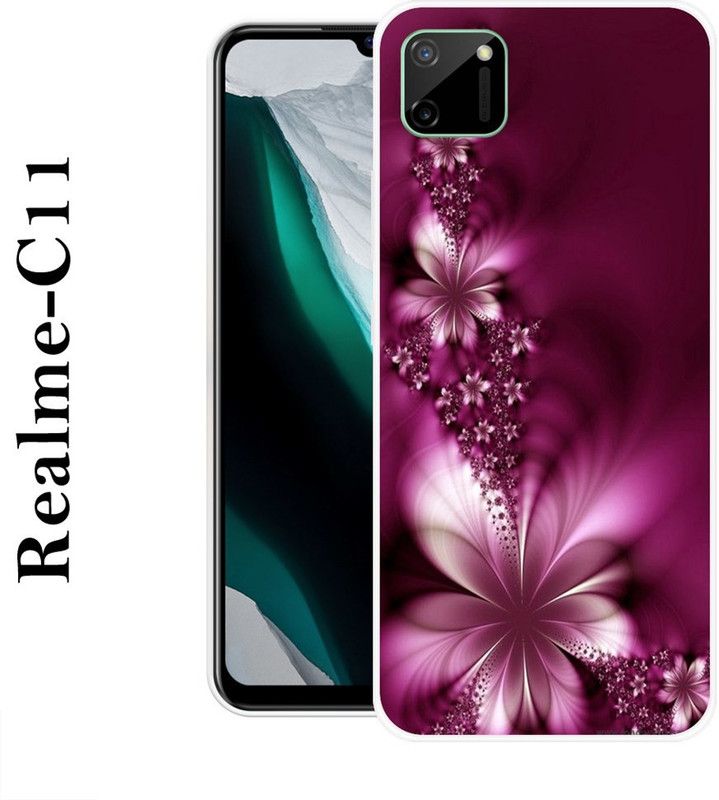 BAGRA Back Cover for Realme C11  (Pink, Purple, Silicon)