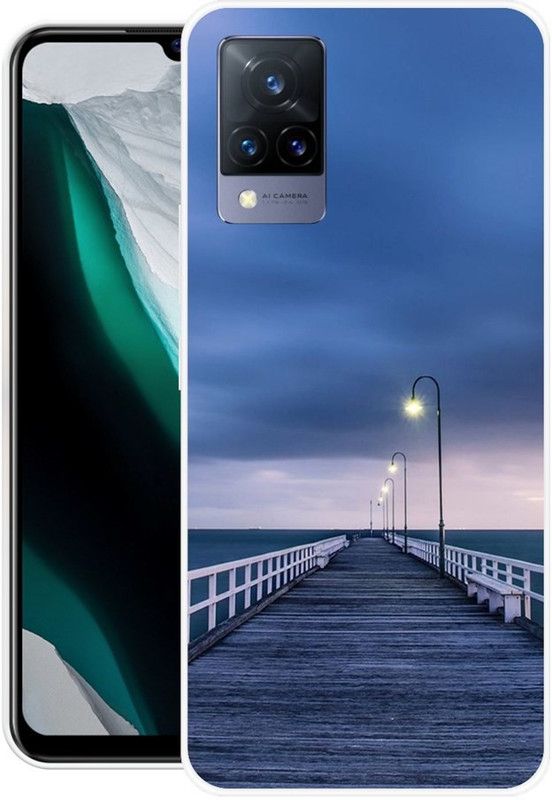 JAYFOX Back Cover for Vivo V21 5G  (Blue, Silicon)