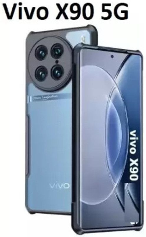 Mobile Back Cover Back Cover for Vivo X90 5G  (Black, Transparent, Shock Proof, Pack of: 1)