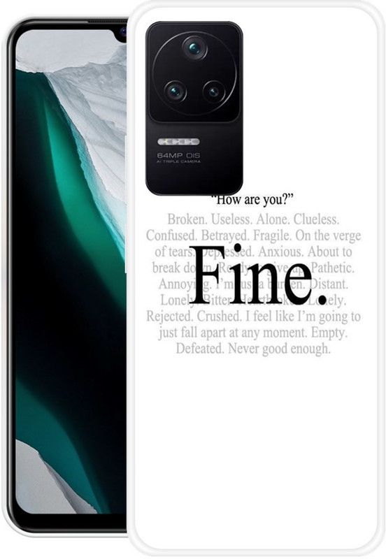 KUDI Back Cover for Poco F4 5G  (White, Black, Silicon)