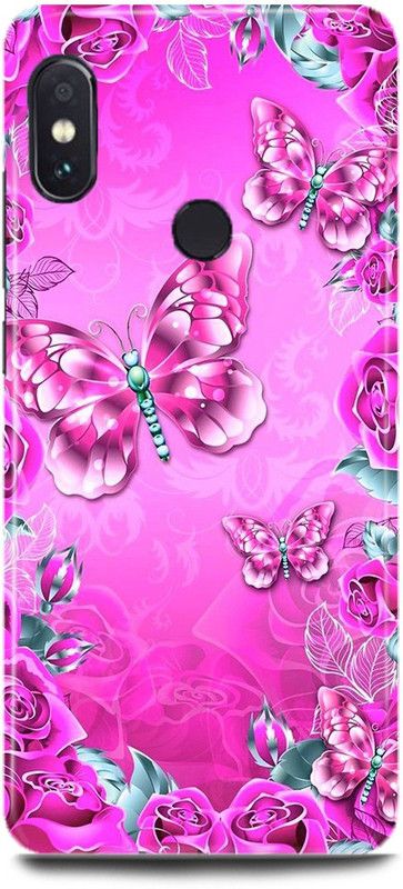 MP ARIES MOBILE COVER Back Cover for Mi A2/MZB6439IN,Rose Golden Butterfly, Cute Butterfly with Flower, Butterfly, Flowers  (Multicolor, Hard Case, Pack of: 1)