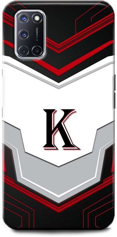 Afterglow Back Cover for Oppo A52 K, K LETTER, K NAME, K ALPHABET, ALPHABET  (Multicolor, Shock Proof, Pack of: 1)
