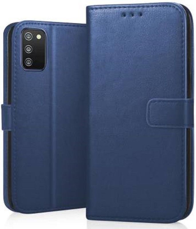GoPerfect Flip Cover for Samsung Galaxy A03s |Shock Proof Flip Cover| Card Pockets Wallet & Stand  (Blue, Dual Protection, Pack of: 1)
