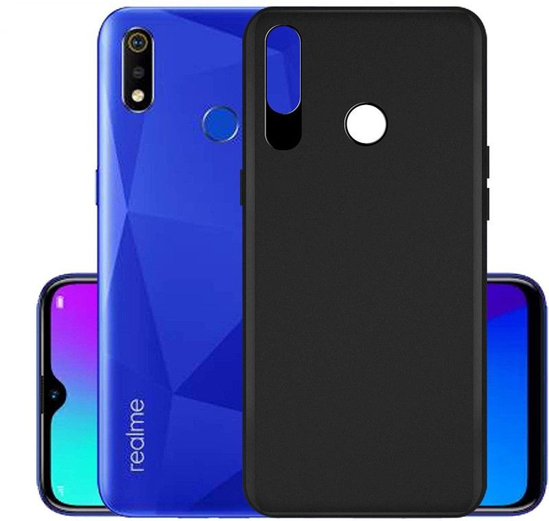 Outlier Back Cover for Realme 3, Realme 3i  (Black, Silicon)