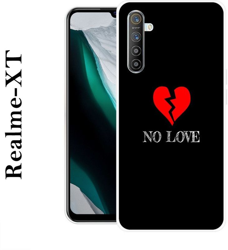 REDFLY Back Cover for Realme XT  (Black, White, Silicon)