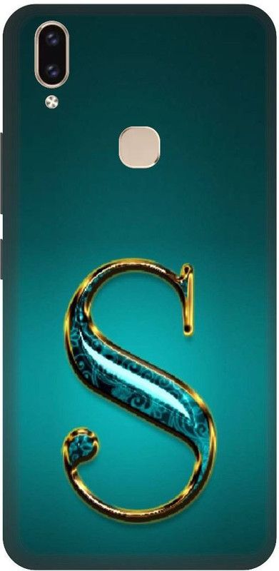 SSMORYA Back Cover for Vivo V9 Pro, S text Green Multicolour Printed  (Multicolor, Shock Proof, Pack of: 1)