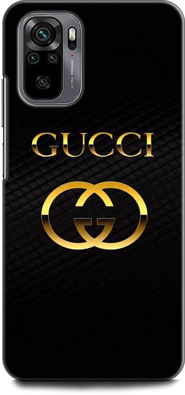 INDICRAFT Back Cover for REDMI Note 10 GUCCI, LOGO, GOLDEN, BLACK, DARK  (Multicolor, Dual Protection, Pack of: 1)