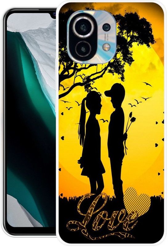 DESILOVE Back Cover for Mi 11 Lite, Mi 11 Lite 5G  (Black, Yellow, Grip Case, Silicon, Pack of: 1)