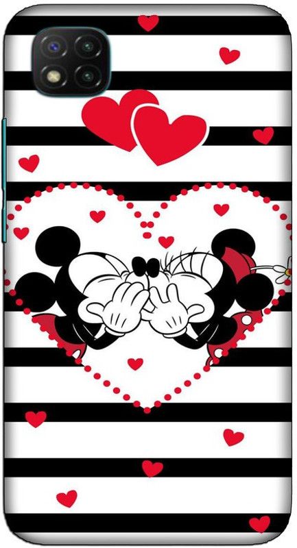 CROKIAN Back Cover for POCO C3 Minnie Micky Mouse Back Cover  (Red, Hard Case)