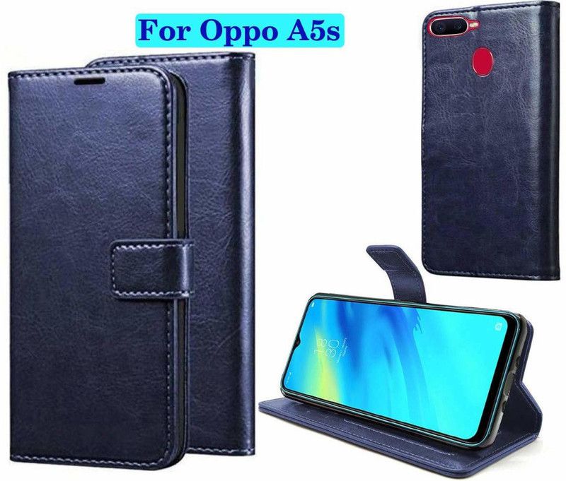 Rakulo Flip Cover for Oppo A5s  (Blue, Dual Protection, Pack of: 1)