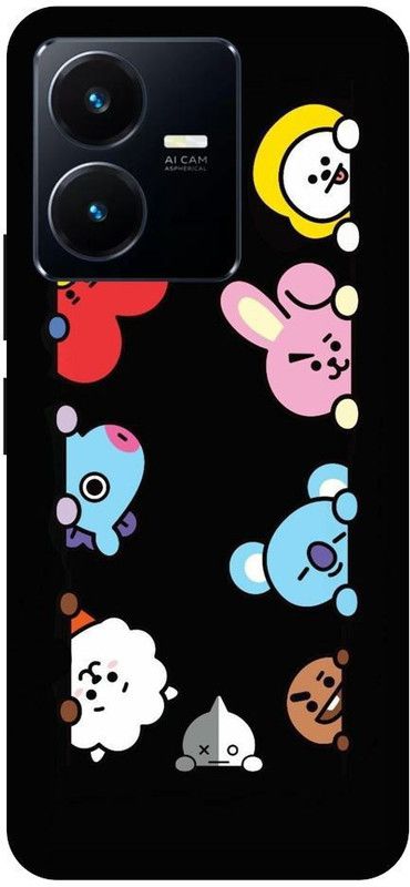 URCHIN Back Cover for Vivo Y22 BT21, BTS, koya, RJ, Shooky, Mang, Chimmy, Tata, Cooky401  (Multicolor, Shock Proof, Pack of: 1)