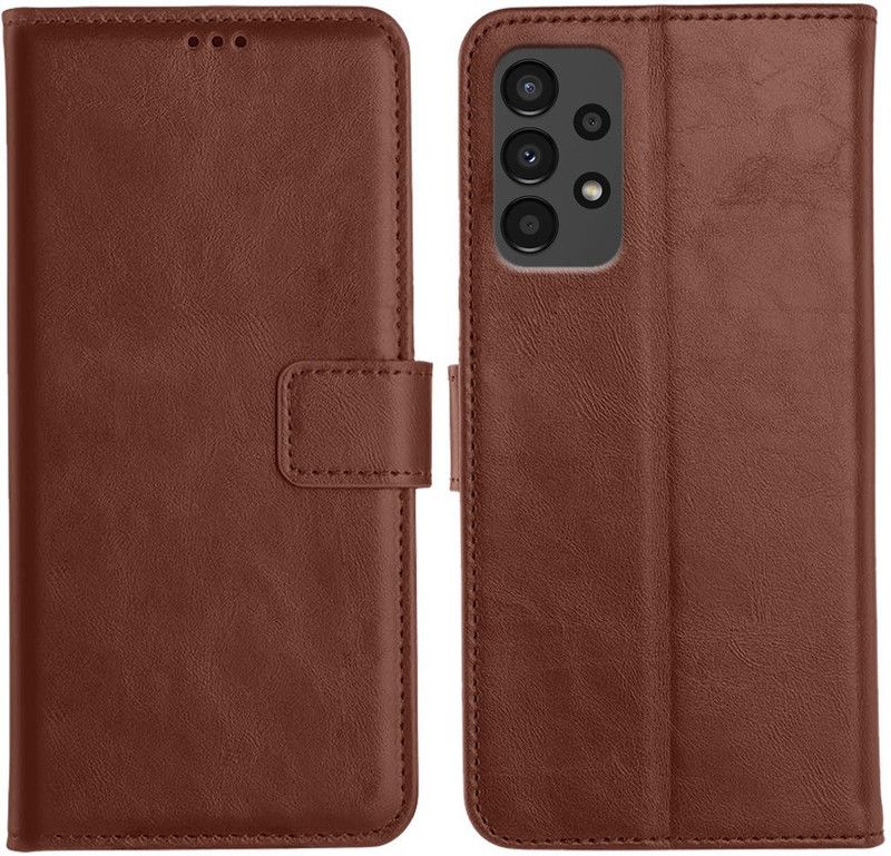 Accesorios Flip Cover for Samsung Galaxy A13  (Brown, Dual Protection)