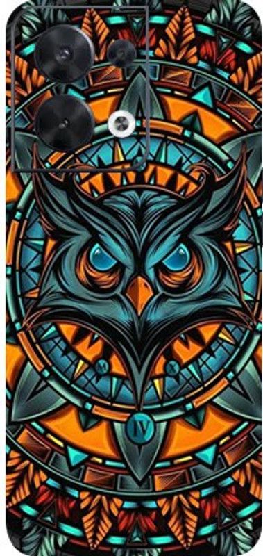 AsSkin Oppo Reno 8 5G, oppo reno 8 5g Mobile Skin  (Ultra Super Colored Owl Matte Finish With High Gloss Finish).)