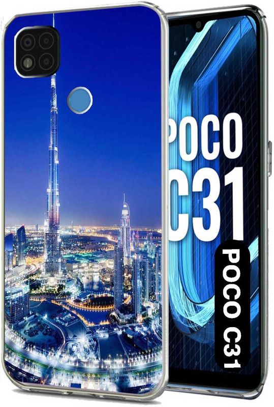 Case Club Back Cover for poco c31  (Blue, Grip Case, Silicon, Pack of: 1)